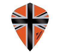 Mission Darts Flights | Alliance-X Union Jack | Kite Extra Strong 100 Micron Spot UV, Orange, 1 Set of 3 Flights (F3115)