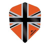 Mission Darts Flights | Alliance-X Union Jack | Standard No6 Extra Strong 100 Micron Spot UV, Orange, 1 Set of 3 Flights (F3122)