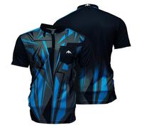 Mission Darts | Flint Dart Shirt | Collarless | Lightweight (Black & Blue, 2XL)