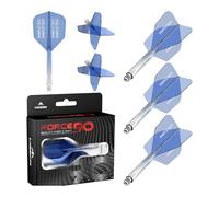 Mission Darts Force 90 | Personalised Integrated Precision Moulded Dart Flight And Shaft System, Highly Durable Combined Dart Flights And Stems | Standard No.6. (Transparent Blue, Short)