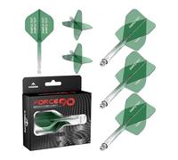 Mission Darts Force 90 | Personalised Integrated Precision Moulded Dart Flight And Shaft System, Highly Durable Combined Dart Flights And Stems | Standard No.2. (Transparent Green, Medium)