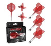 Mission Darts Force 90 | Personalised Integrated Precision Moulded Dart Flight And Shaft System, Highly Durable Combined Dart Flights And Stems | Standard No.2. (Transparent Red, Tweenie)