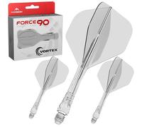 Mission Darts | Force 90 Vortex | Integrated Precision Moulded Dart Flight And Shaft System | Multiple Styles | Multiple Colours. (Standard No2 - Short, Clear)