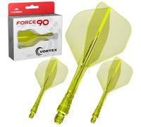 Mission Darts | Force 90 Vortex | Integrated Precision Moulded Dart Flight And Shaft System | Multiple Styles | Multiple Colours. (Standard No2 - Tweenie, Clear Neon Yellow)