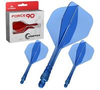 Mission Darts | Force 90 Vortex | Integrated Precision Moulded Dart Flight And Shaft System | Multiple Styles | Multiple Colours. (Standard No2 - Medium, Clear Blue)
