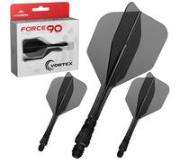 Mission Darts | Force 90 Vortex | Integrated Precision Moulded Dart Flight And Shaft System | Multiple Styles | Multiple Colours. (Standard No6 - Medium, Clear Black)