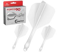 Mission Darts | Force 90 Vortex | Integrated Precision Moulded Dart Flight And Shaft System | Multiple Styles | Multiple Colours. (Standard No6 - Medium, Solid White)