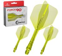 Mission Darts | Force 90 Vortex | Integrated Precision Moulded Dart Flight And Shaft System | Multiple Styles | Multiple Colours. (Standard No6 - Short, Clear Neon Yellow)