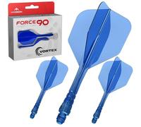Mission Darts | Force 90 Vortex | Integrated Precision Moulded Dart Flight And Shaft System | Multiple Styles | Multiple Colours. (Standard No6 - Short, Clear Blue)