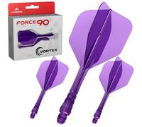 Mission Darts | Force 90 Vortex | Integrated Precision Moulded Dart Flight And Shaft System | Multiple Styles | Multiple Colours. (Standard No6 - Medium, Clear Purple)