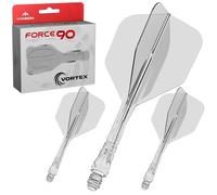 Mission Darts | Force 90 Vortex | Integrated Precision Moulded Dart Flight And Shaft System | Multiple Styles | Multiple Colours. (Standard No6 - Short, Clear)