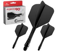 Mission Darts | Force 90 Vortex | Integrated Precision Moulded Dart Flight And Shaft System | Multiple Styles | Multiple Colours. (Standard No6 - Medium, Solid Black)