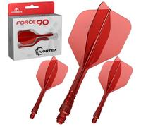 Mission Darts | Force 90 Vortex | Integrated Precision Moulded Dart Flight And Shaft System | Multiple Styles | Multiple Colours. (Standard No6 - Medium, Clear Red)