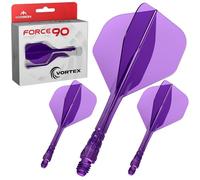 Mission Darts | Force 90 Vortex | Integrated Precision Moulded Dart Flight And Shaft System | Multiple Styles | Multiple Colours. (Standard No2 - Medium, Clear Purple)