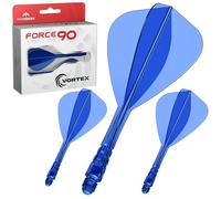 Mission Darts | Force 90 Vortex | Moulded Flight & Shaft | Kite Shape | Multiple Lengths and Colours Available. (Blue, Tweenie)