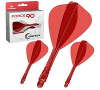 Mission Darts | Force 90 Vortex | Moulded Flight & Shaft | Kite Shape | Multiple Lengths and Colours Available. (Red, Short)