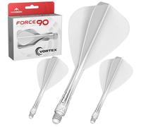 Mission Darts | Force 90 Vortex | Moulded Flight & Shaft | Kite Shape | Multiple Lengths and Colours Available. (White, Short)