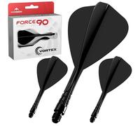Mission Darts | Force 90 Vortex | Moulded Flight & Shaft | Kite Shape | Multiple Lengths and Colours Available. (Black, Medium)