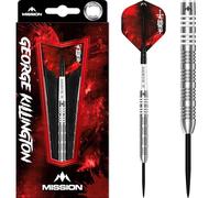 Mission | George Killington Darts | Steel Tip Darts Set | 95% Tungsten Barrel | Includes Dart Flights and Stems | Available in Multiple Weights. (22, Grams)