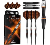 Mission Darts | Horizon | Steel Tip Darts | 95% Tungsten | Black PVD & Orange | 22g or 24g Weight (24.0, Grams)