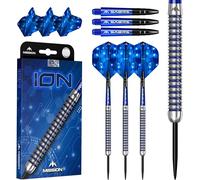 Mission Darts | ION | Steel Tip Darts | 95% Tungsten | Blue & Silver | Multiple Weights (22.0, Grams)