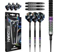 Mission Darts | Iridian Darts | Soft Tip Darts Set | 90% Tungsten Barrel | Black & Coral PVD | Includes Dart Flights and Stems | 20g
