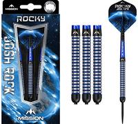 Mission Darts Josh Rock | 95% Tungsten Steel Tip Darts | Black & Blue PVD coating