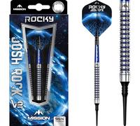 Mission Darts | Josh Rock v2 Darts | Soft Tip | 95% Tungsten | Silver & Blue PVD