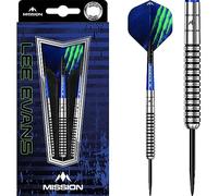 Mission Darts | Lee Evans | 90% Tungsten Steel Tip Darts | Black Electro plate coating | 21g (D1626)