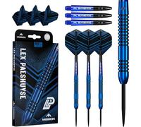 Mission Darts | Lex Paeshuyse Darts | Steel Tip | 90% Tungsten | Blue & Black | 22g or 24g Weight (24.0, Grams)