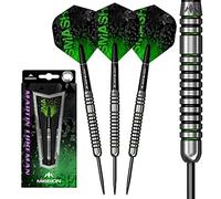 Mission Darts Martin Lukeman | 90% Tungsten Straight Barrel Pro Player Steel Tip Dart Set, Black & Green | Black Titanium | Multiple Weights and Styles Available