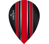 Mission Darts Mesh Dart Flights | 100 Micron UV Finish | Pear Shape, Red, 1 Set of 3 Flights (#_1xF2006)