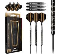 Mission Darts | Mike De Decker Darts | Steel Tip | 95% Tungsten | Black & Gold PVD | Available in Multiple Weights. (22.0, Grams)