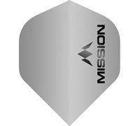 Mission Darts Mission Logo Dart Flights | Thick 100 Micron UV Finish | Standard No2, Silver, 10 Sets of 3 Flights (#_10xF1955)