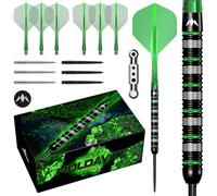 Mission Darts | Moldavite | Steel Tip Darts | 95% Tungsten | Black & Green | Multiple Weights Available (25, Grams)