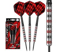 Mission Darts Paradox | Steel Tip Darts Set | 90% Tungsten Barrel | Electro Black & Red, Straight, M1 25g (D1565)