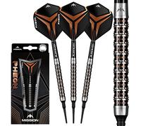 Mission Darts Pheon | Soft Tip 90% Tungsten Darts Set | Electro Black & Bronze, 20g (D1603)