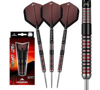 Mission Darts | Red Dawn Darts M1 | 90% Tungsten Steel Tip Darts Set | Straight Ring
