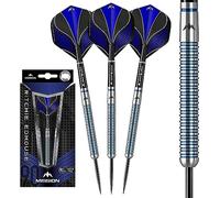 Mission Darts Ritchie Edhouse | The Madhouse Premium 90% Tungsten Straight Barrel Steel Tip Dart Set with 3 Flights, 3 Mission Shafts with S-Lock Rings and Point Protector, Blue
