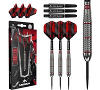 Mission | Rogue Darts | Silver & Red | Brass Steel Tip Darts Set | 22g.