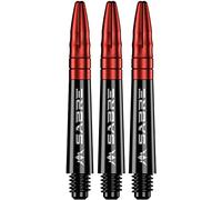Mission Darts Sabre Shafts | Durable Black Polycarbonate Stems with Coloured Aluminium Top | 1 Set of 3 Shafts | Red | Short (S1514)