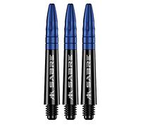 Mission Darts Sabre Shafts | Durable Black Polycarbonate Stems with Coloured Aluminium Top | 1 Set of 3 Shafts | Blue | Short (S1520)