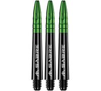 Mission Darts Sabre Shafts | Durable Black Polycarbonate Stems with Coloured Aluminium Top | 1 Set of 3 Shafts | Green | Tweenie (S1507)