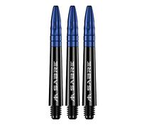 Mission Darts Sabre Shafts | Durable Black Polycarbonate Stems with Coloured Aluminium Top | 1 Set of 3 Shafts | Blue | Tweenie (S1519)