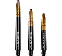 Mission Darts Sabre Shafts | Durable Black Polycarbonate Stems with Coloured Aluminium Top | 5 Sets of 3 Shafts | Gold | Medium (S1515)