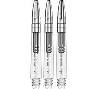 Mission Darts Sabre Shafts | Durable Clear Polycarbonate Stems with Coloured Aluminium Top | 1 Set of 3 Shafts | Silver | Tweenie (S1540)