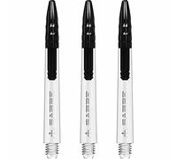 Mission Darts Sabre Shafts | Durable Clear Polycarbonate Stems with Coloured Aluminium Top | 1 Set of 3 Shafts | Black | Short (S1526)