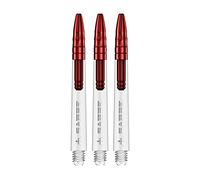 Mission Darts Sabre Shafts | Durable Clear Polycarbonate Stems with Coloured Aluminium Top | 1 Set of 3 Shafts | Red | Medium (S1527)