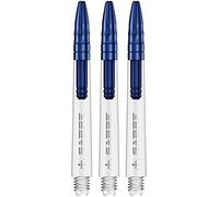 Mission Darts Sabre Shafts | Durable Clear Polycarbonate Stems with Coloured Aluminium Top | 1 Set of 3 Shafts | Blue | Medium (S1530)