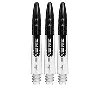 Mission Darts Sabre Shafts | Durable Clear Polycarbonate Stems with Coloured Aluminium Top | 1 Set of 3 Shafts | Black | Short (S1526)